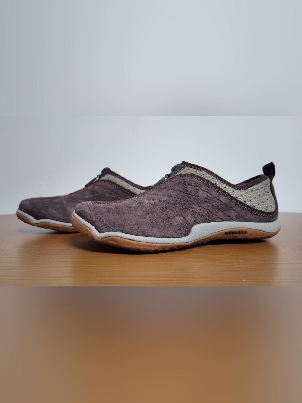 Merrell Lorelei Zip Womens 6 Brown Suede QForm Air Cushion Walking Shoes
